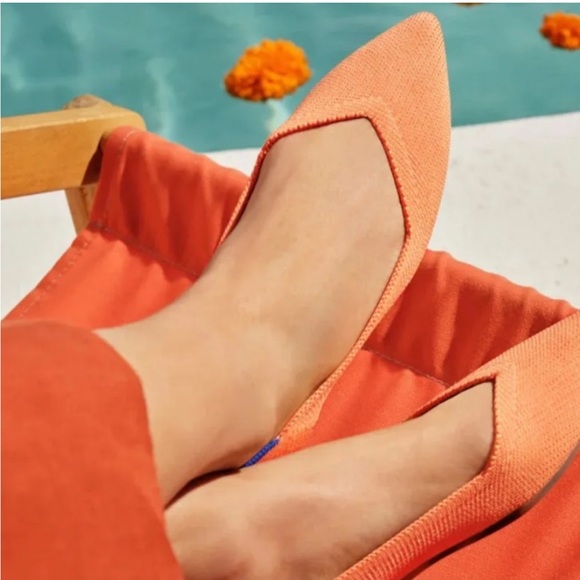Rothy’s The Point Flats in Tangerine NWOB 10 Office Siren Boardroom Chic - Picture 2 of 7